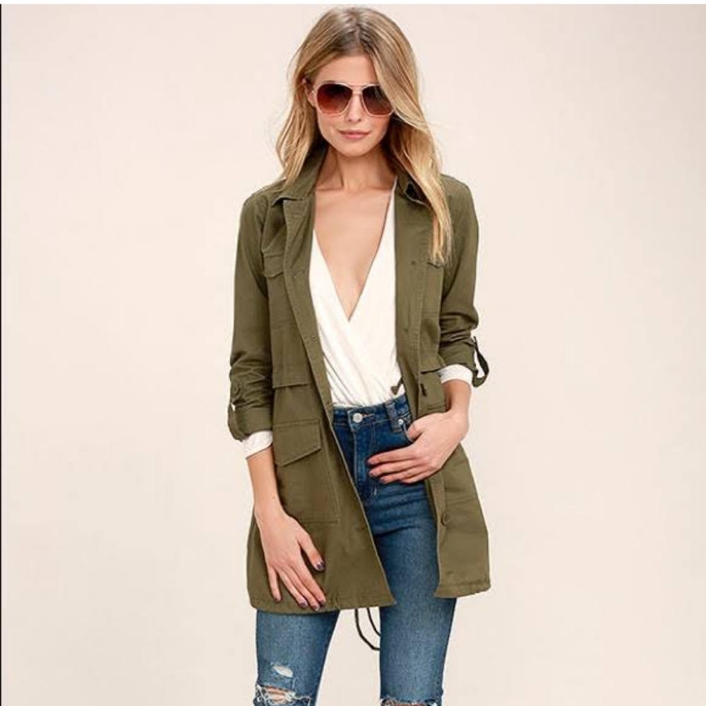 Jack by BB Dakota Antigone Olive Jacket Size Small - Picture 3 of 9